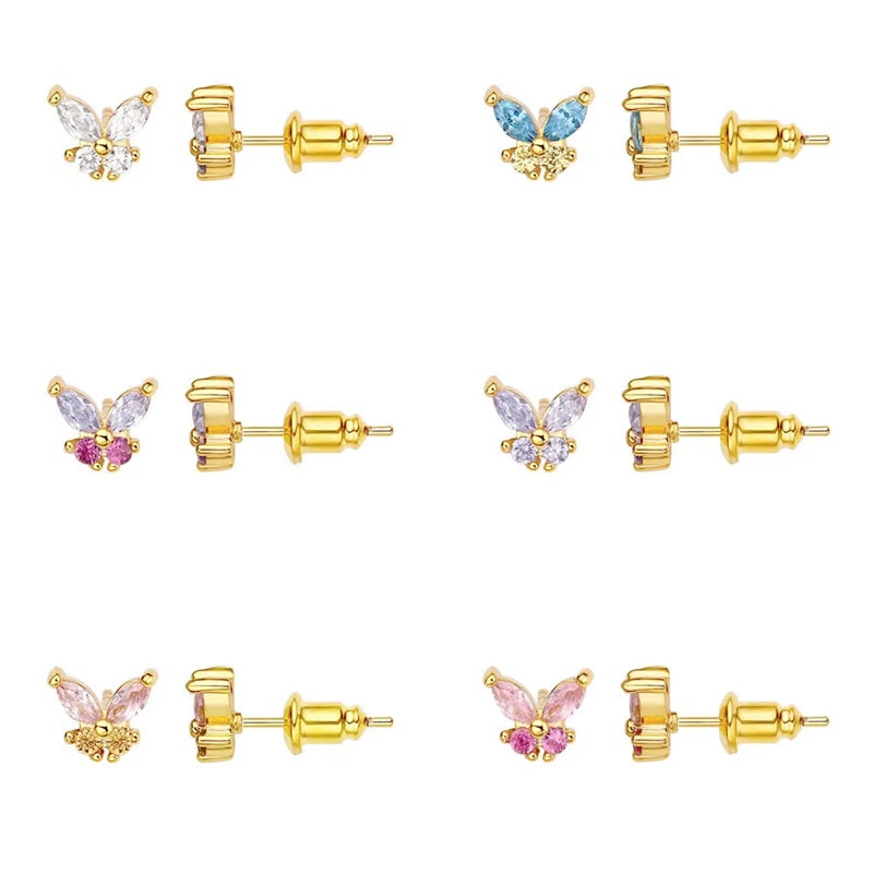 Aretes Delicados que Brillan como Tú – Diseño Exclusivo en Forma de Mariposa
