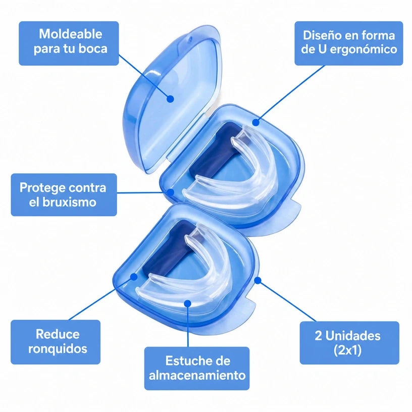 Protector Bucal Moldeable Dormí Sin Ronquidos Y Protege Tus Dientes ¡LLEVA 2 PAGA 1!