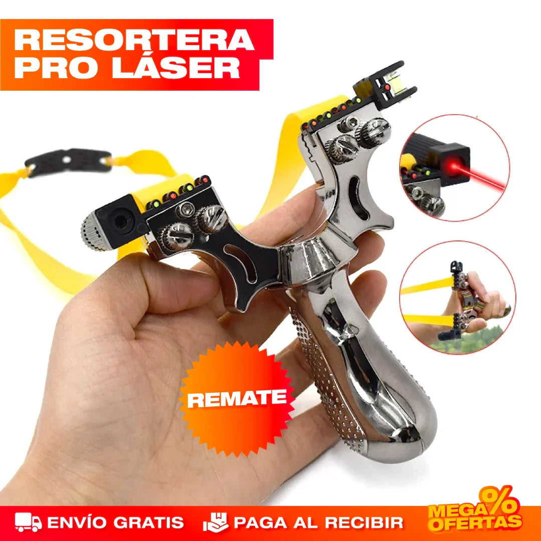 Apunta, Enfoca y Dispara: ¡Máxima Precisión Resortera con Láser Integrado!