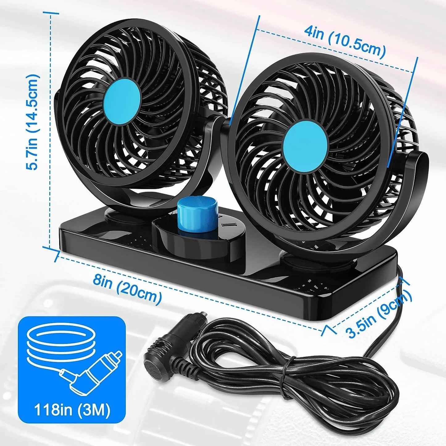 ¡Mantén tu Viaje Fresco y Cómodo con Nuestro Ventilador para Automóvil!