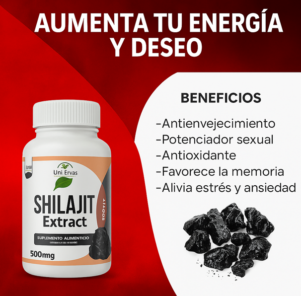 Más Energía, Más Deseo, con Shilajit ¡Hoy PAGA 1 LLEVA 2!