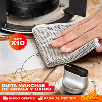 Set x10 Súper Paños con Alambre de Acero ¡Resisten Todo!