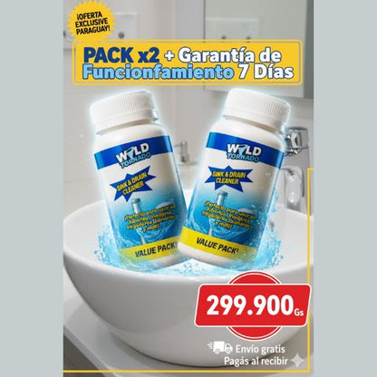 Destapá tus cañerías en minutos con WILD Tornado – PROMO PACK x2
