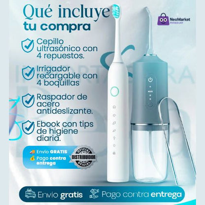 Cepillo Eléctrico + Irrigador   para una boca más limpia y fresca