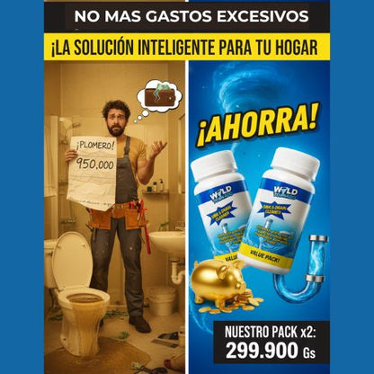 Destapá tus cañerías en minutos con WILD Tornado – PROMO PACK x2