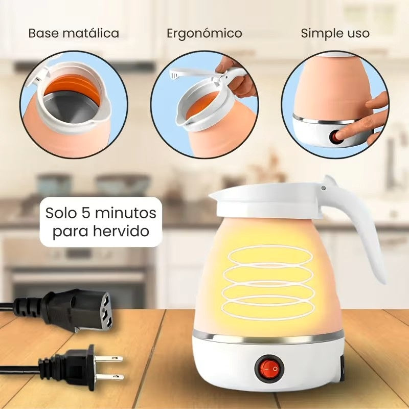 ¡Disfruta Bebidas Calientes Donde Quieras Con Este Hervidor Plegable!