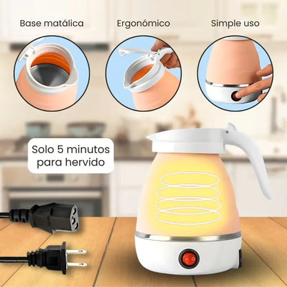 ¡Disfruta Bebidas Calientes Donde Quieras Con Este Hervidor Plegable!