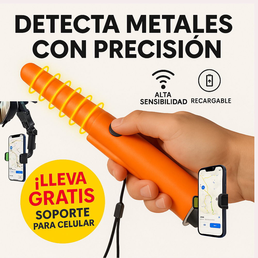 ¡Descubre Tesoros! Detector + Soporte Giratorio Gratis