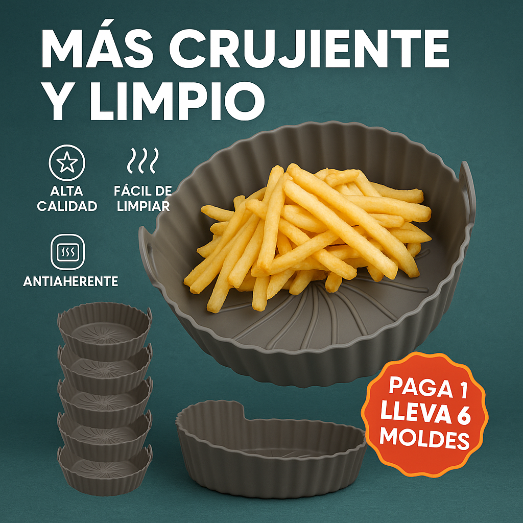 ¡Cocina más fácil y saludable con nuestros moldes LLEVA 6 MOLDES