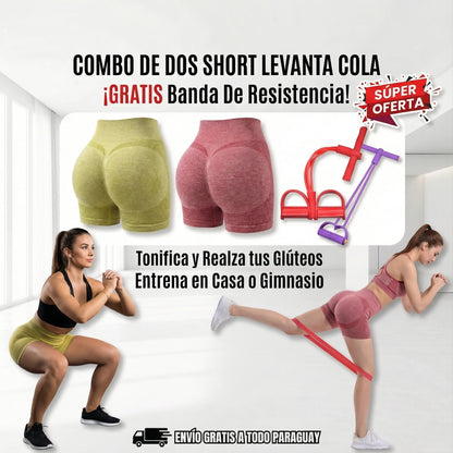 Combo Shorts Levanta Cola + Banda, Adiós a los glúteos planos