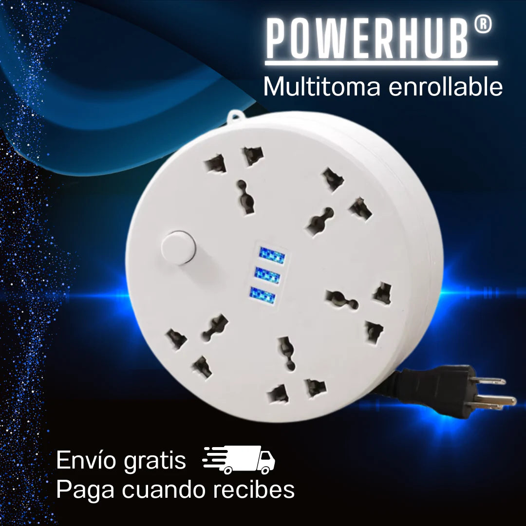 ¡Di adiós a los cables enredados! Descubre el multitoma enrollable definitivo.