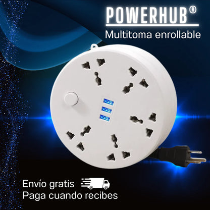 ¡Di adiós a los cables enredados! Descubre el multitoma enrollable definitivo.