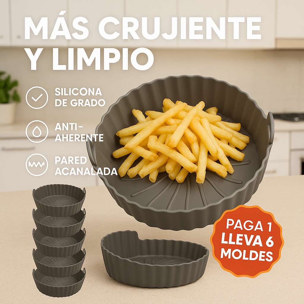 ¡Cocina más fácil y saludable con nuestros moldes LLEVA 6 MOLDES