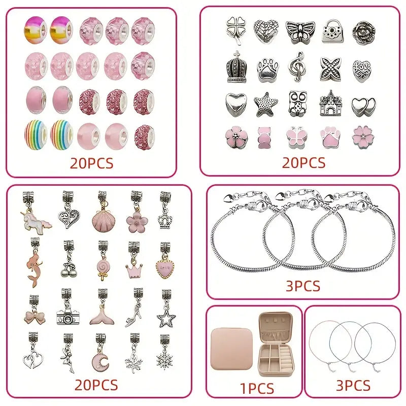 🎁 Kit Completo de Pulseras Mágicas: ¡Crea y Personaliza ! LLEVA  TU JOYERO GRATIS 🌸