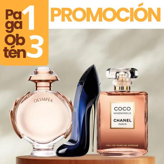 ¡Lleva 3 Perfumes de Lujo y Paga Solo 1!