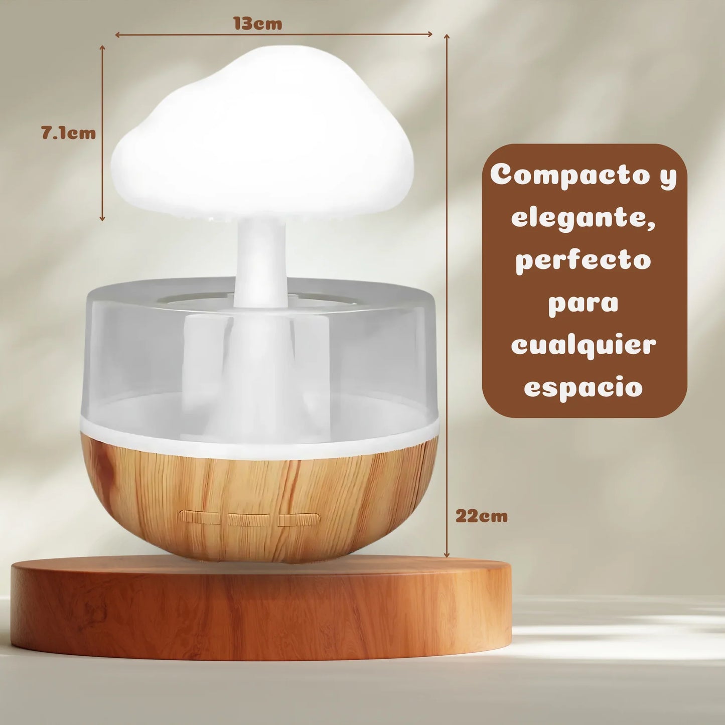 Duerme Mejor con este Humidificador de nube y Lluvia con Luz Nocturna