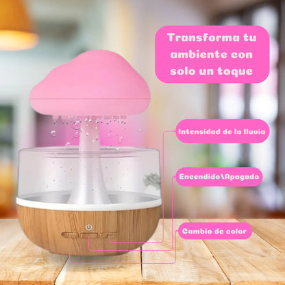 Duerme Mejor con este Humidificador de nube y Lluvia con Luz Nocturna