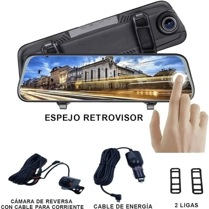 Espejo retrovisor inteligente que graba, navega y protege tu camino