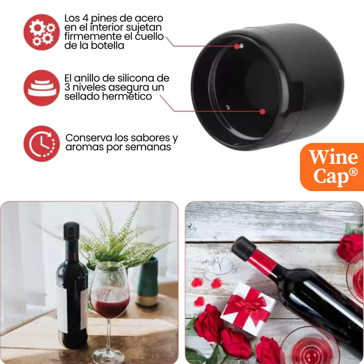 Tapon  Para Evitar Derrames y Conserva el Sabor del Vino LLEVA 2
