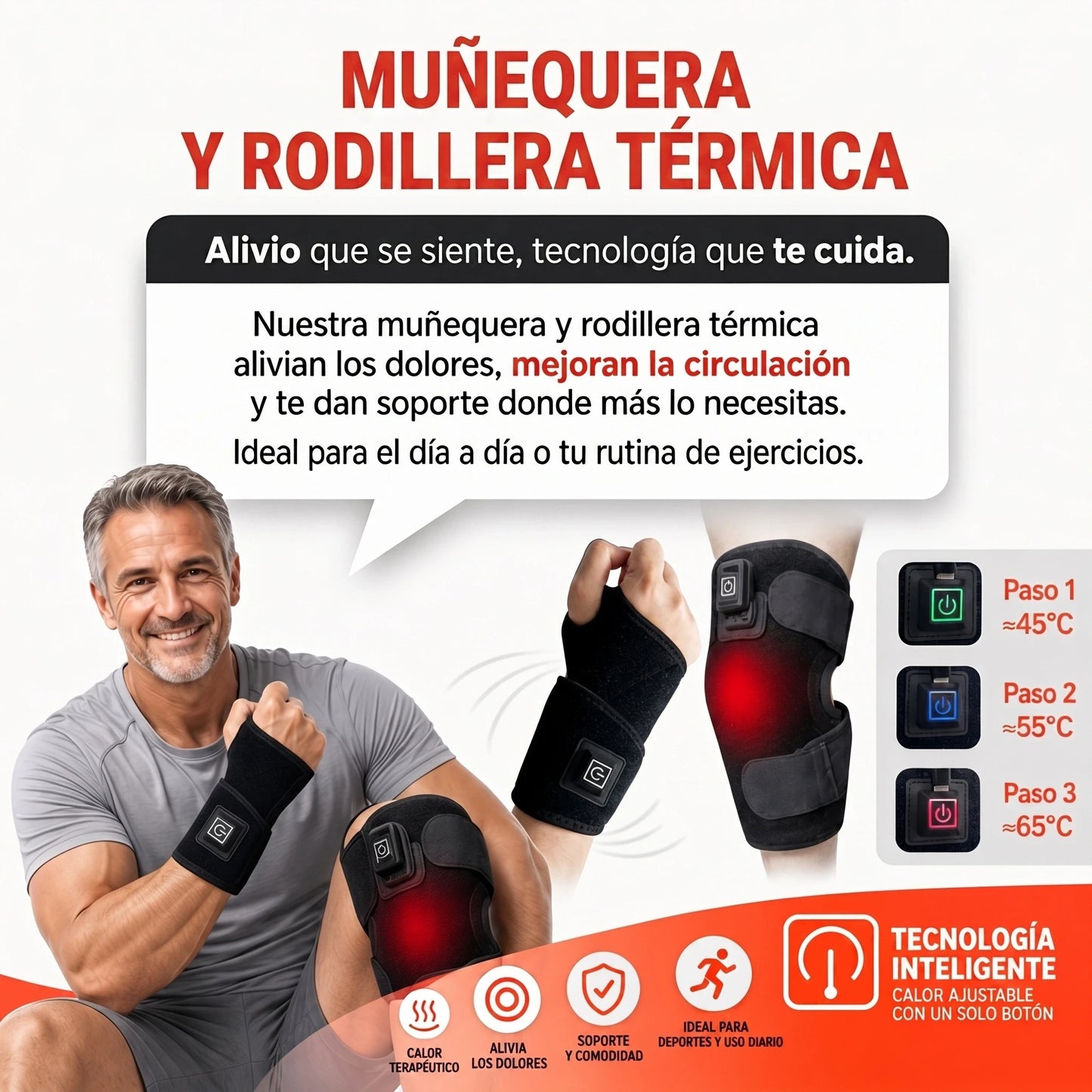 Muñequera y Rodillera Térmica™ – Recupera tu Movilidad Sin Dolor