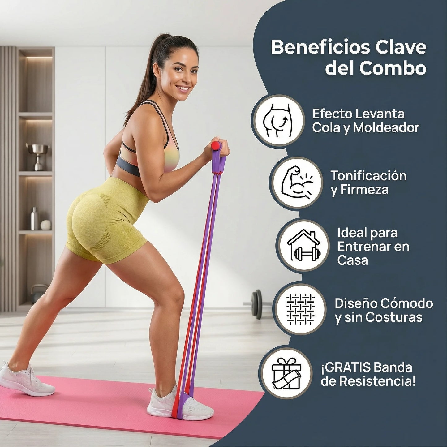 Combo Shorts Levanta Cola + Banda, Adiós a los glúteos planos