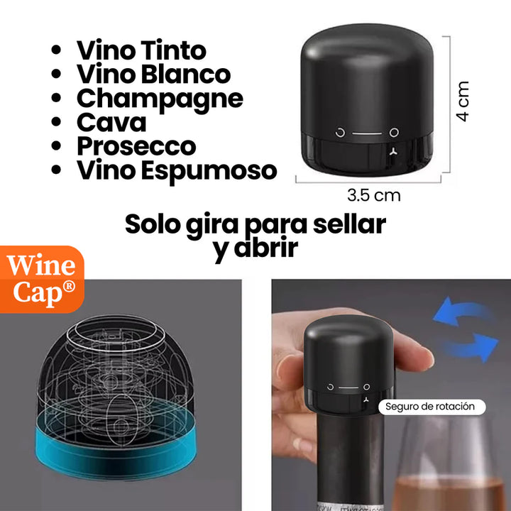 Tapon  Para Evitar Derrames y Conserva el Sabor del Vino LLEVA 2