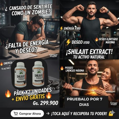 Pack x2 Shilajit: más energía, más deseo, mucho más rendimiento