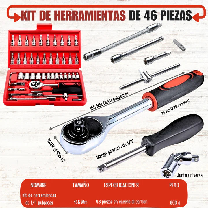 Maximiza tu Eficiencia con Nuestro Kit de 46 Piezas: ¡Todo lo que Necesitas en Una Sola Caja!