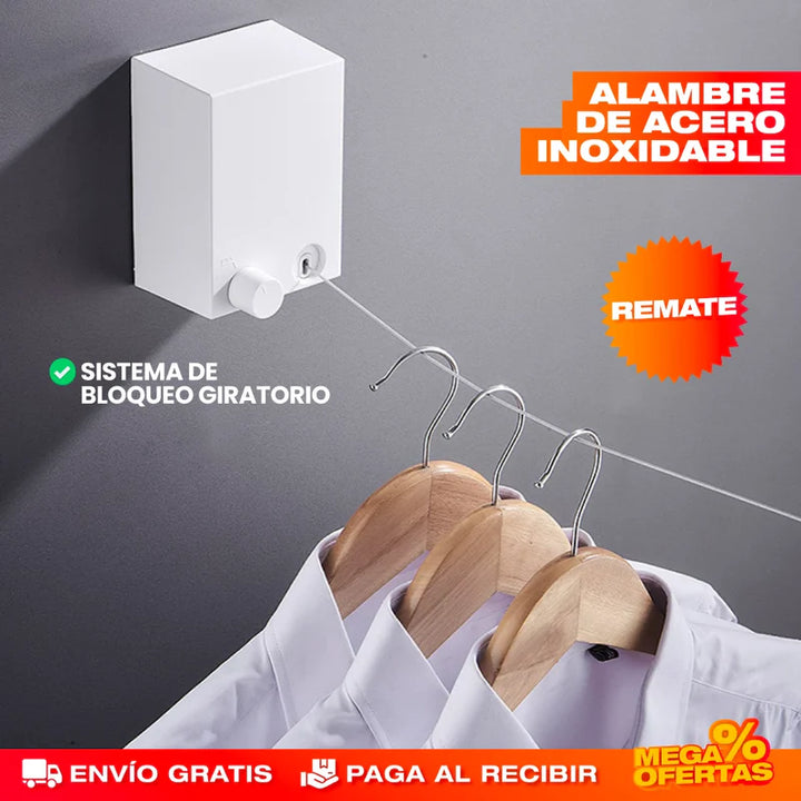 ¡Tendedero Retráctil que Soporta Hasta 20 kg y Llega a 4.0 Metros!