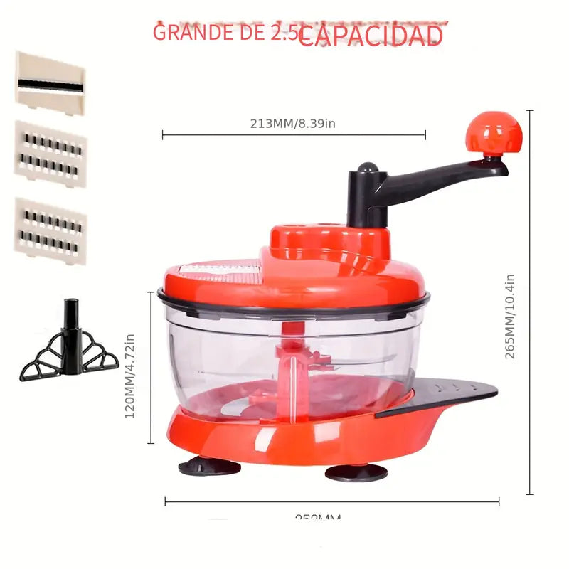 Corta, ralla y pica en segundos con una sola herramienta