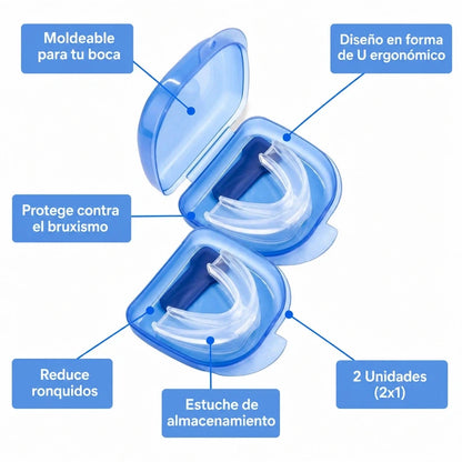 Protector Bucal Moldeable Dormí Sin Ronquidos Y Protege Tus Dientes ¡LLEVA 2 PAGA 1!