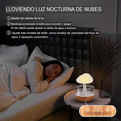 Duerme Mejor con este Humidificador de nube y Lluvia con Luz Nocturna