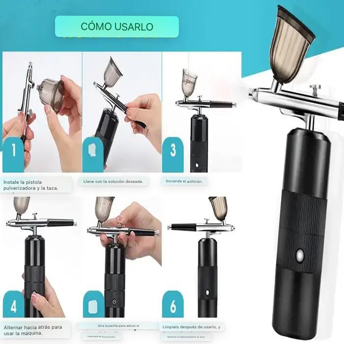 Belleza y Color al Instante: ¡El Aerógrafo Portátil Ideal para Pintura, Uñas, Maquillaje, y mucho mas!