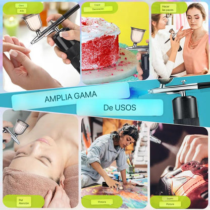 Belleza y Color al Instante: ¡El Aerógrafo Portátil Ideal para Pintura, Uñas, Maquillaje, y mucho mas!