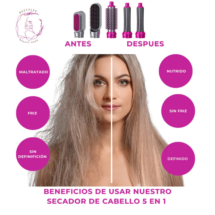 Luce un Look Profesional en Casa con Este Increíble Secador 5 en 1