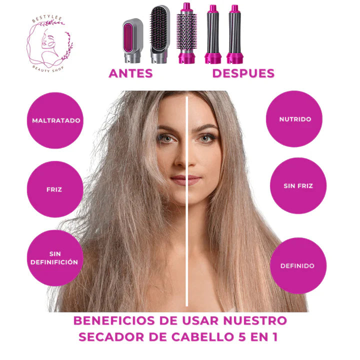 Cepillo Para Cabello 5 Funciones En 1
