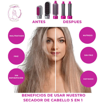 Cepillo Para Cabello 5 Funciones En 1