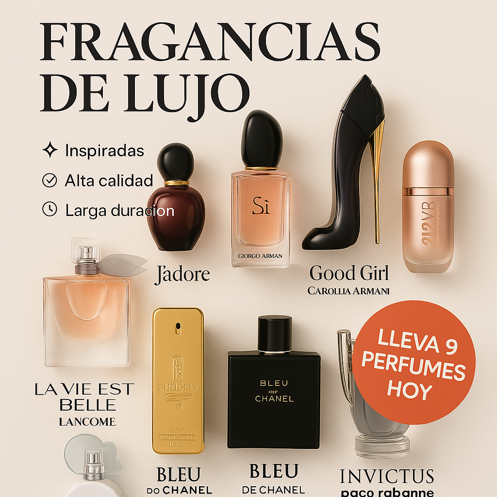 Llévate 9 perfumes elegantes por el precio de 1 – ¡Edición limitada con 49% OFF!