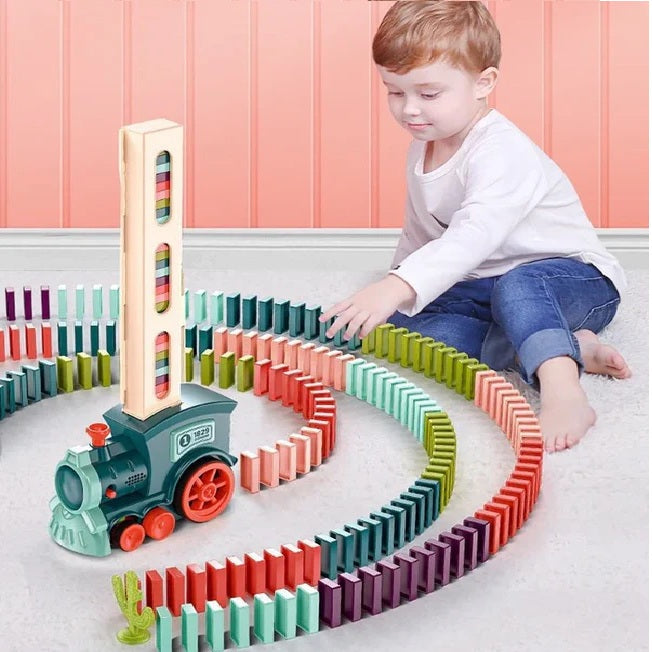 ¡Revoluciona la Diversión en Casa con el Tren de Dominó Automático!