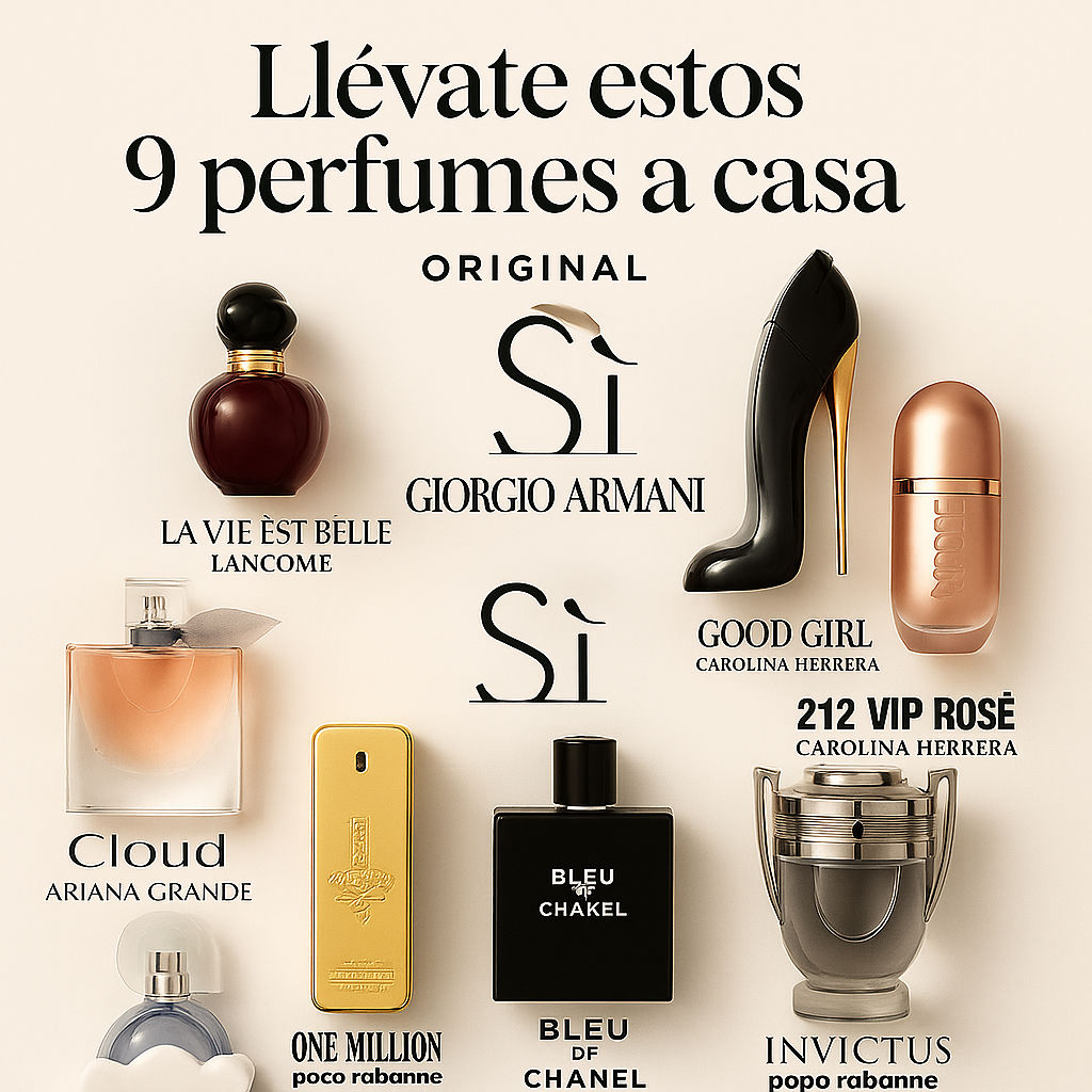 Llévate 9 perfumes elegantes por el precio de 1 – ¡Edición limitada con 49% OFF!