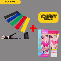 Soporte abdominal + kit 5 bandas y tonificador de pechos GRATIS