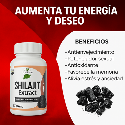 Más Energía, Más Deseo, con Shilajit  ¡Hoy PAGA 1 LLEVA 2!