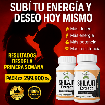 Pack x2 Shilajit: más energía, más deseo, mucho más rendimiento
