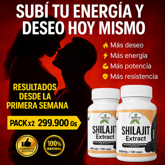 Pack x2 Shilajit: más energía, más deseo, mucho más rendimiento