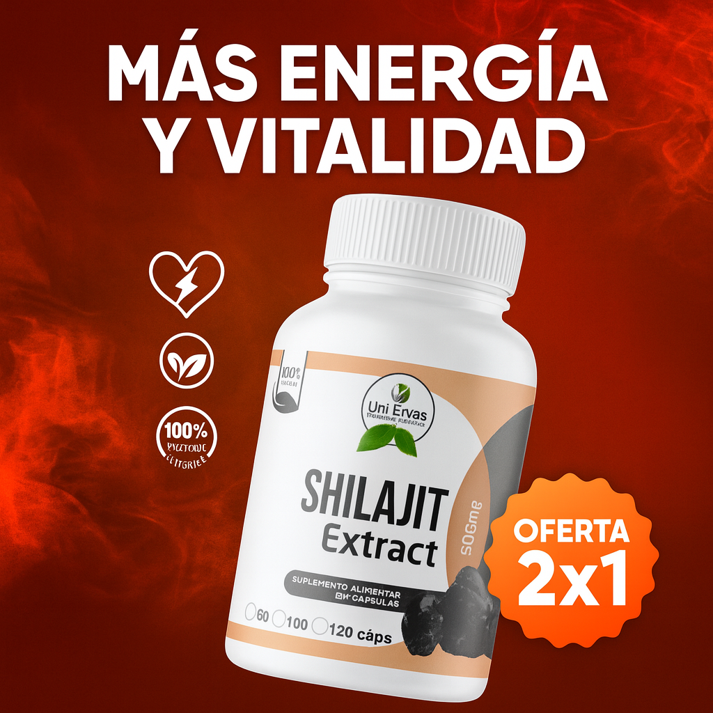 Más Energía, Más Deseo, con Shilajit  ¡Hoy PAGA 1 LLEVA 2!