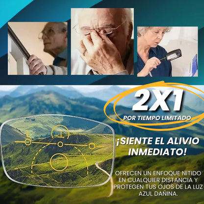 Lentes Multifocales + Visión clara de cerca y de lejos sin cambiar de gafas