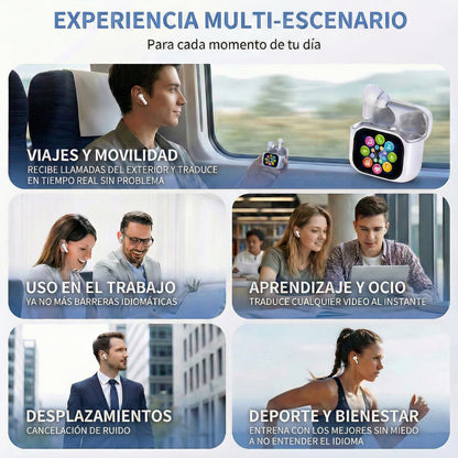 Auriculares Traductor IA + Traducción en tiempo real para viajar sin estrés