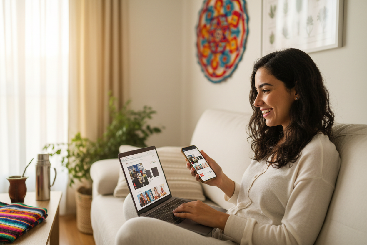persona paraguaya comprando en linea